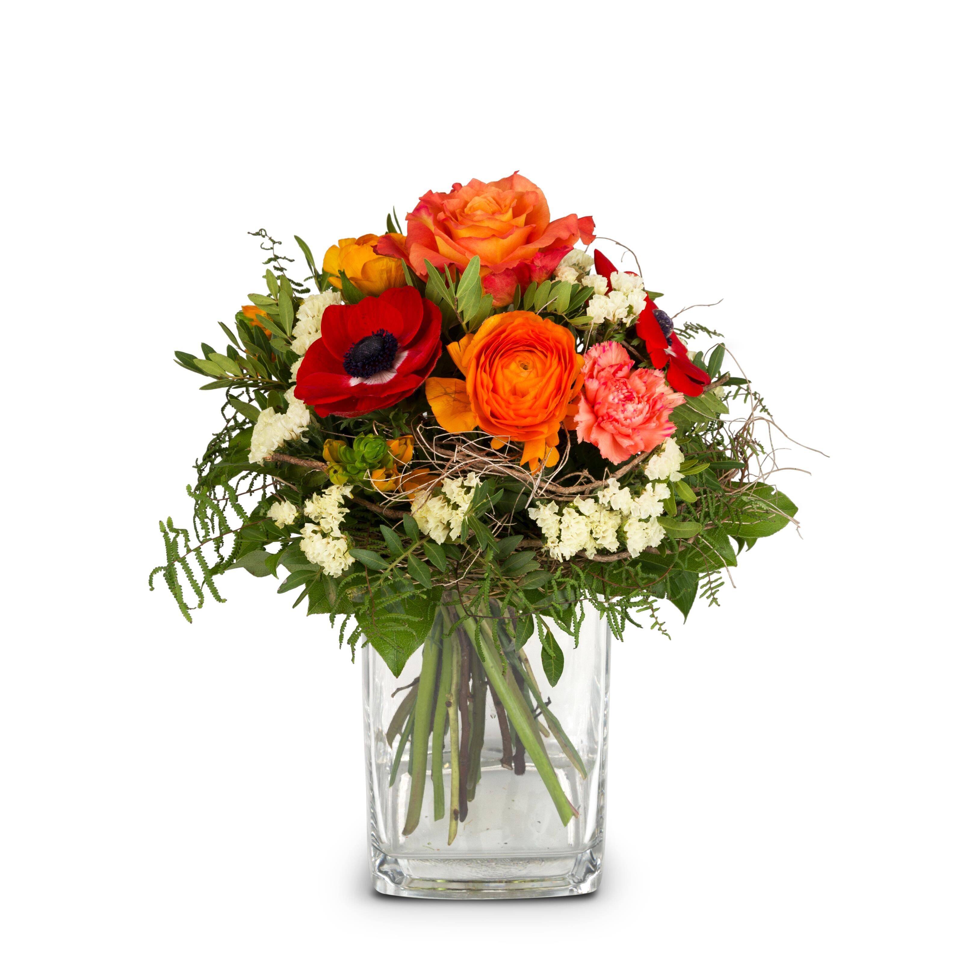 Blume, Blumen-Arrangement, Blumenstrauß, Rose, Florales Design, Blume, Blumen-Arrangement, Blumenstrauß, Rose, Florales Design, Blume, Blumen-Arrangement, Blumenstrauß, Rose, Florales Design, blumen, blumenstrauß, glasvase, orange, rot