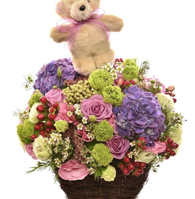 Blume, Blumen-Arrangement, Blumenstrauß, Spielzeug, Blütenblatt, Blume, Blumen-Arrangement, Blumenstrauß, Spielzeug, Blütenblatt, Blume, Blumen-Arrangement, Blumenstrauß, Spielzeug, Blütenblatt, korb, Blumenarrangement, Hortensien, Rosen, Teddy-Bär