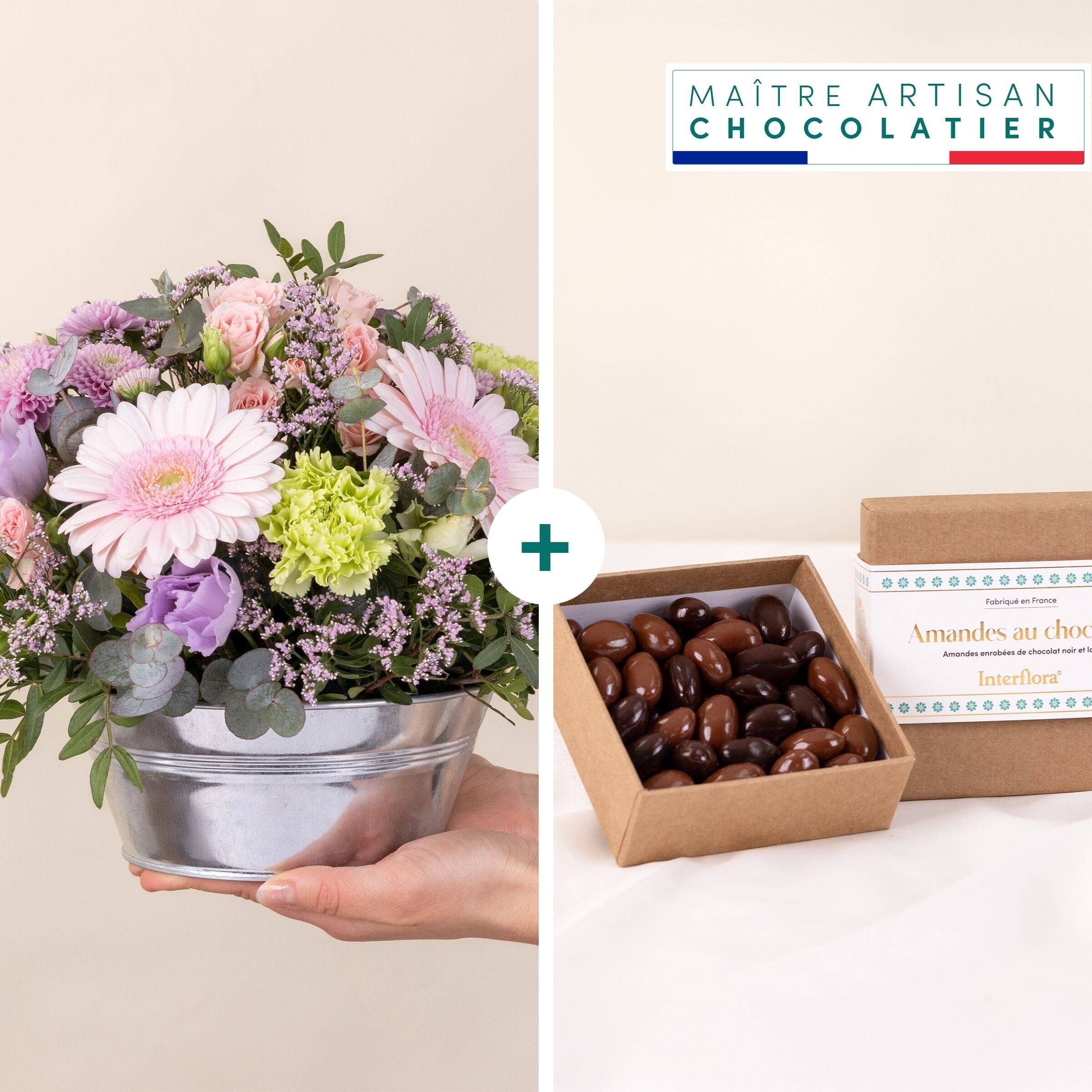 Topfpflanze, Blume, Blumen-Arrangement, Blumenstrauß, Kräuterig, Topfpflanze, Blume, Blumen-Arrangement, Blumenstrauß, Kräuterig, Topfpflanze, Blume, Blumen-Arrangement, Blumenstrauß, Kräuterig, blumen, Bouquet, pink, Metalltopf, Grünzeug
