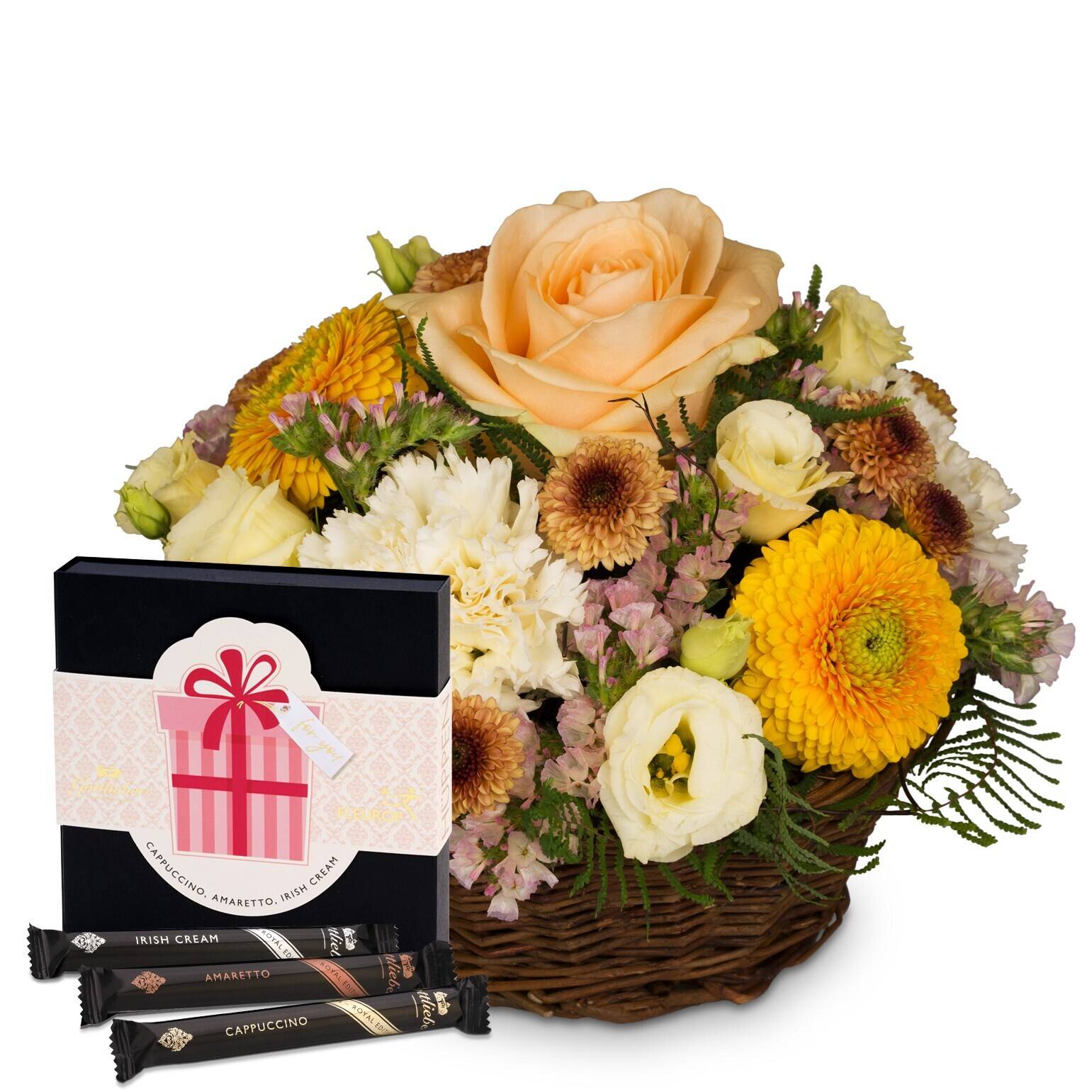 Flower arrangement 'Bright Surprise' with Gottlieber Hueppen