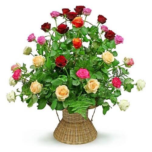 Colourful basket composition