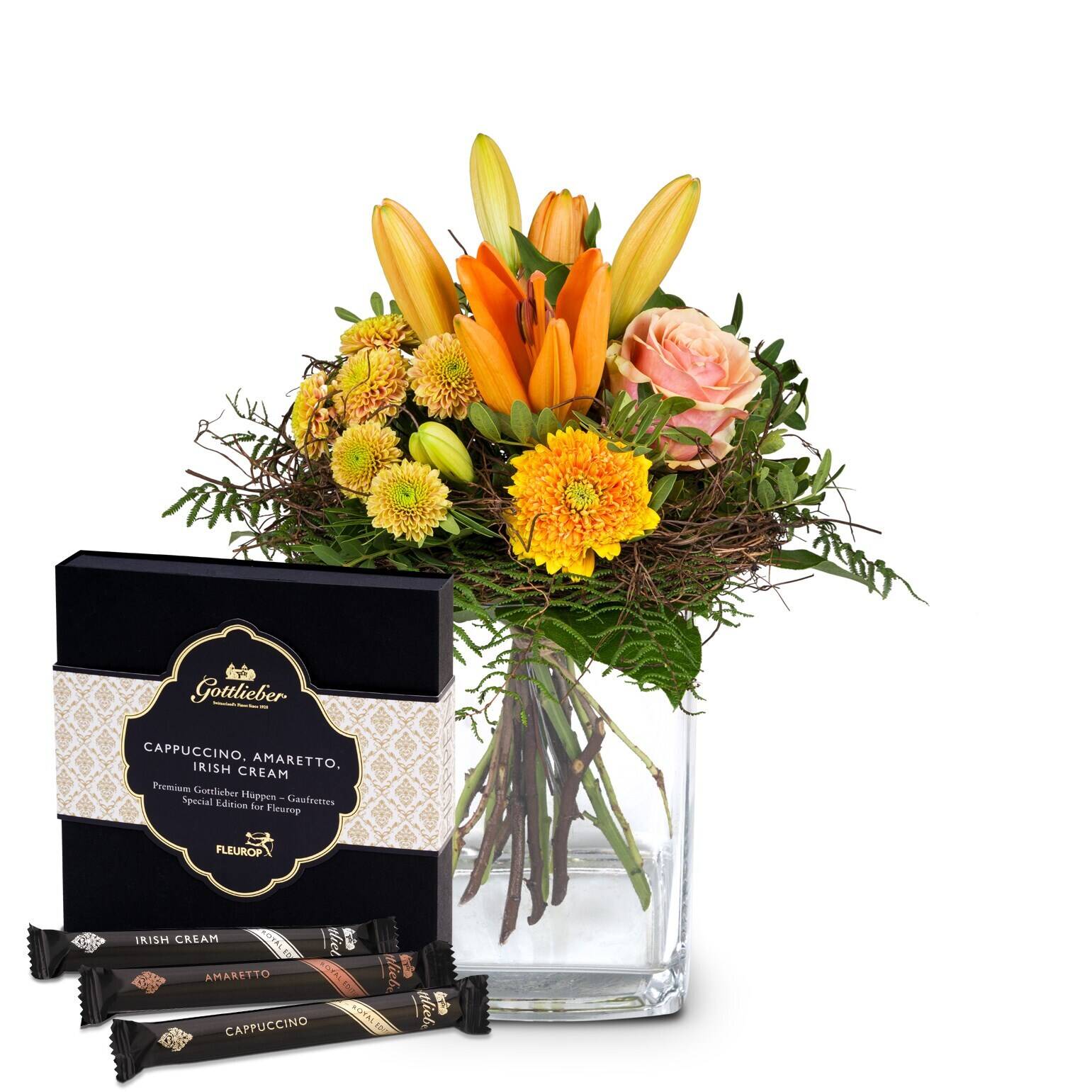 blumen,  bouquet, orange, pink