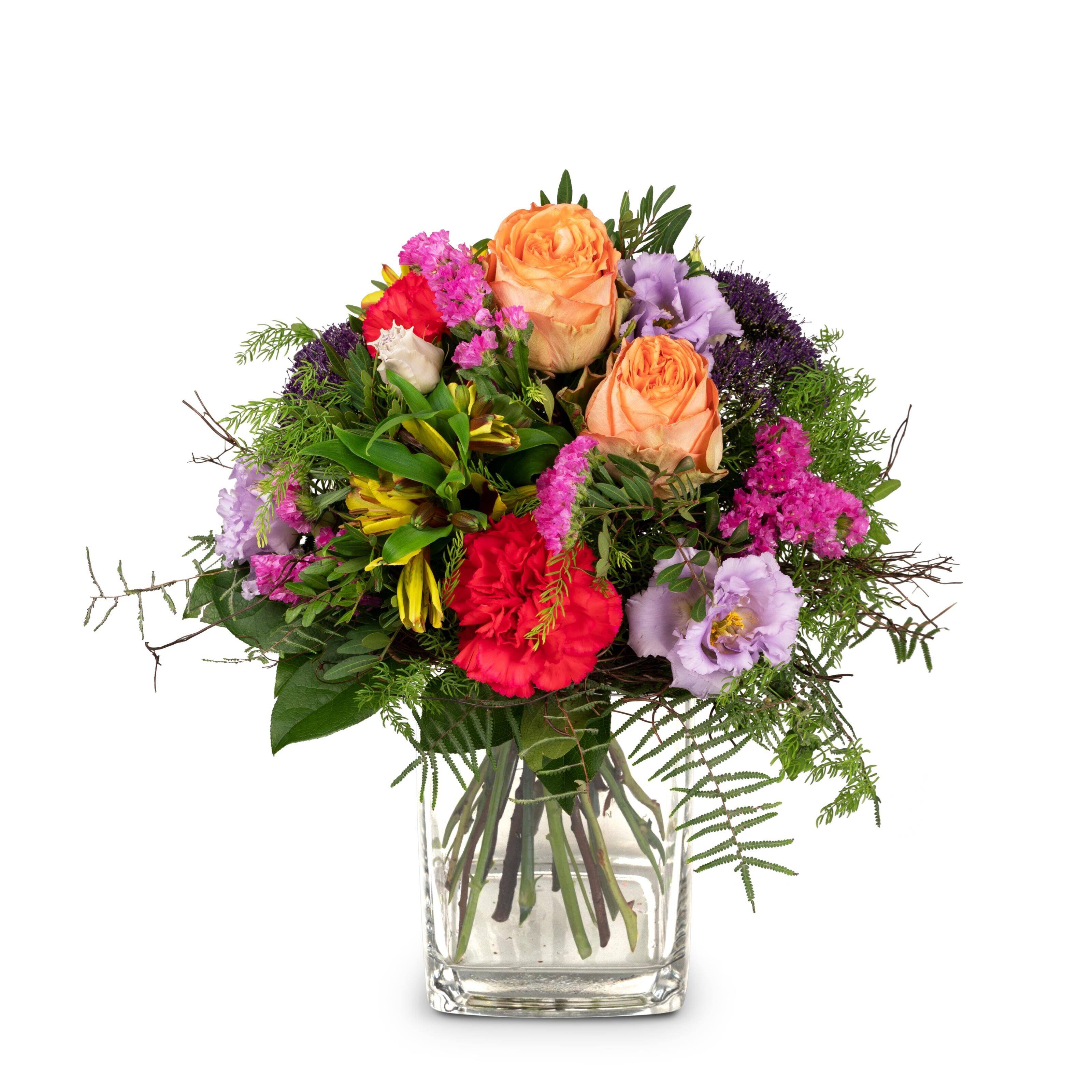 Blumenstrauß, Blumen, Glasvasen, Gemischter Strauß, Florale Anordnung, Blumen bouquet, Blumenarrangement, Glasvasen, Rosen, bunte Blumen, Blumenstrauß, Blumenarrangement, Blumen, Glasvase, gemischte Blüten
