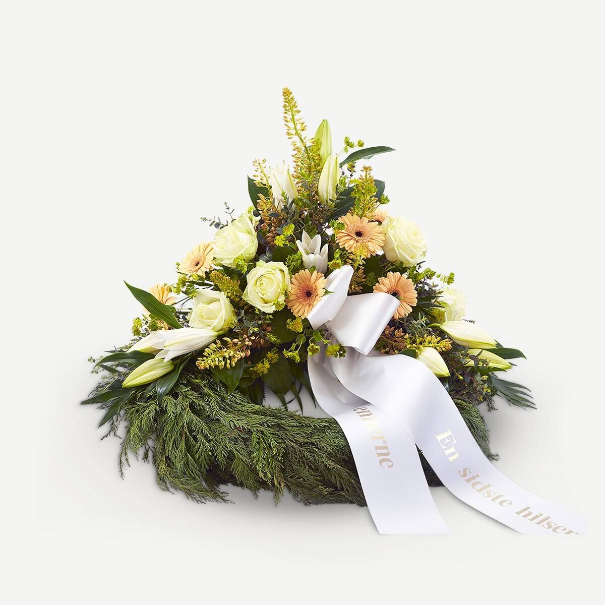 Decorative wreath with ribbon