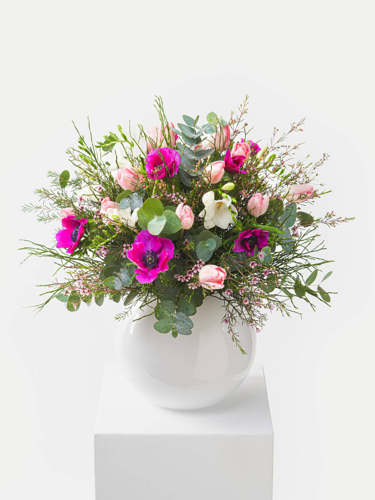Frühjahrsbote - Hauptblüte: Freesien, Tulpen - Hauptfarbe: Pink, Rosa, Violett