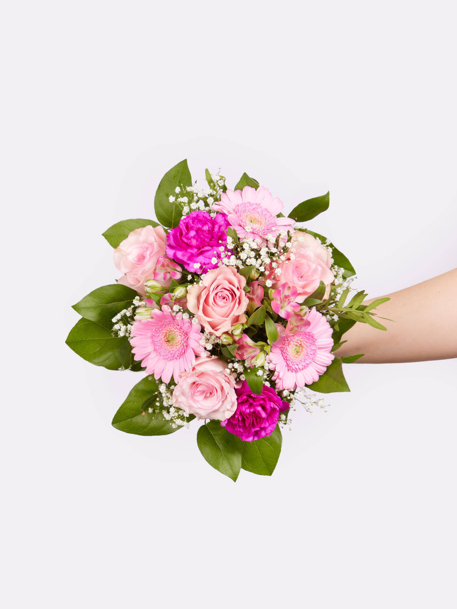 blumen, strauß, pink, rosen, gerbera