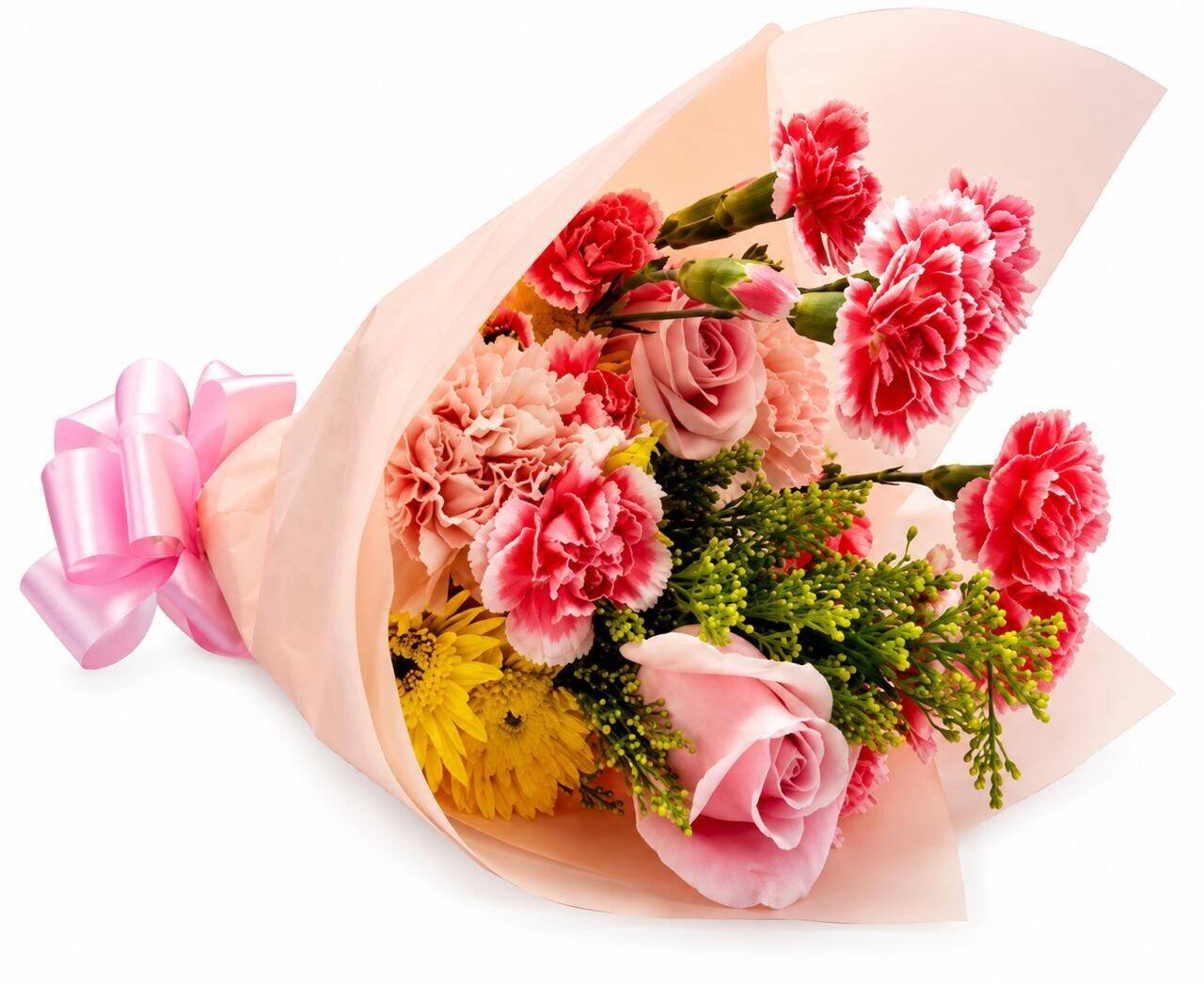 blumen, Blumenstrauß, pink, rosa rose, Nelken, blumen, bouquet, rosa, rosen, nelken