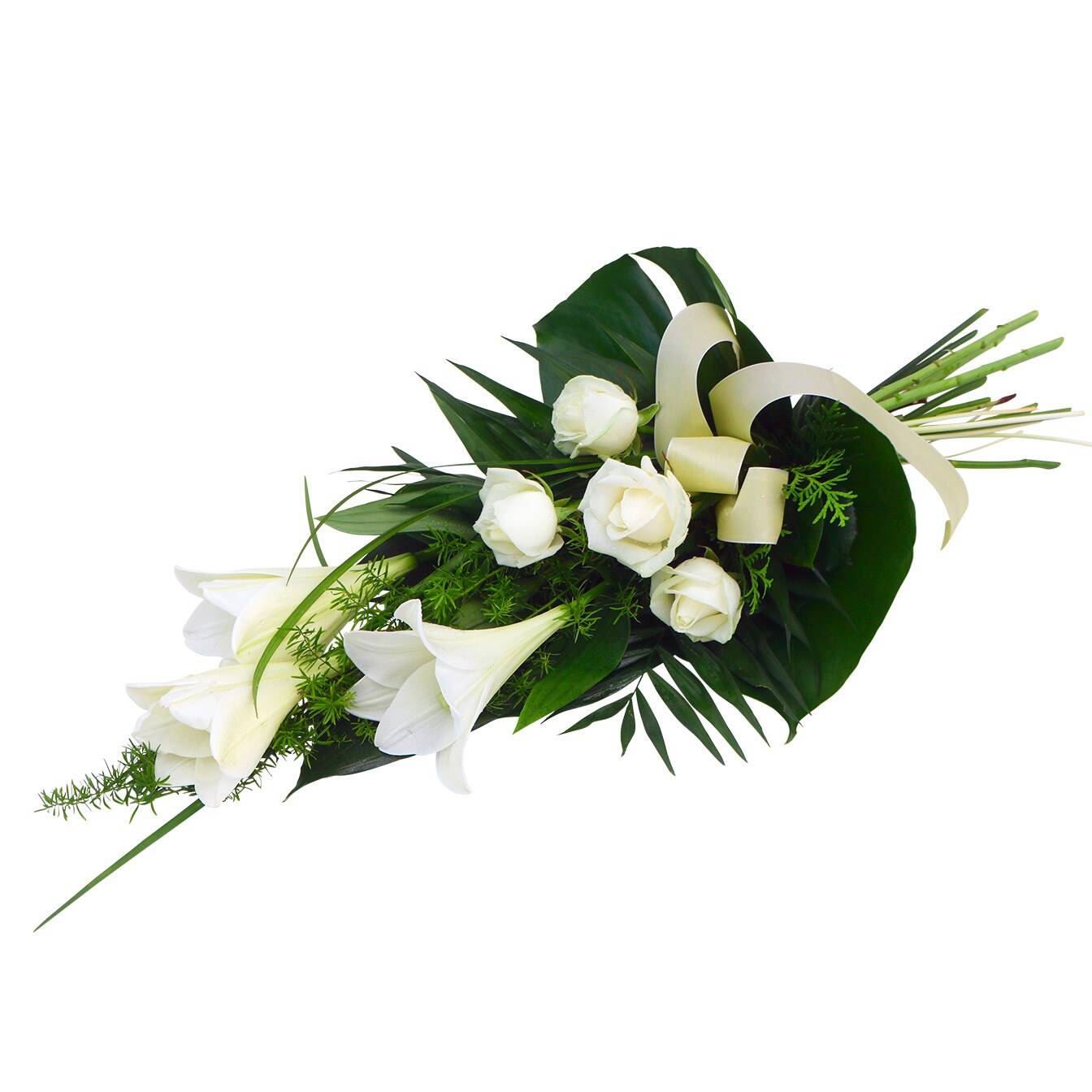 White-green funeral bouquet