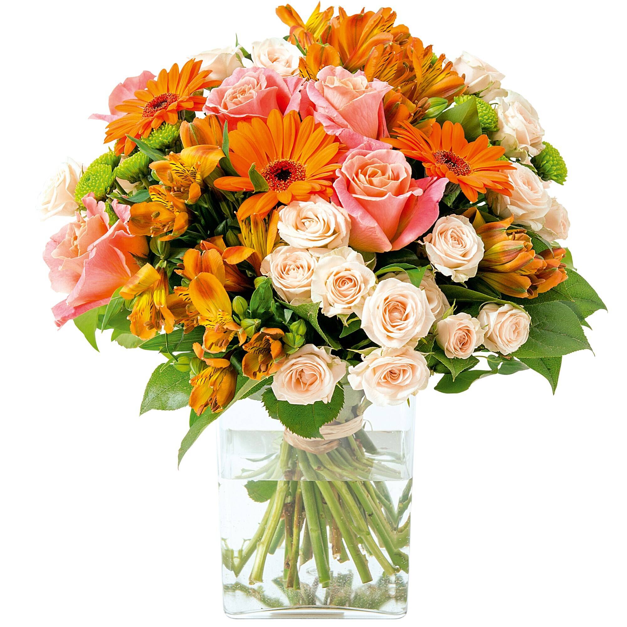 Blume, Blumen-Arrangement, Blumenstrauß, Florales Design, Rose, Blume, Blumen-Arrangement, Blumenstrauß, Florales Design, Rose, Blume, Blumen-Arrangement, Blumenstrauß, Florales Design, Rose, Blumen, Bouquet, Rosen, Orangene Blumen, Glasvase
