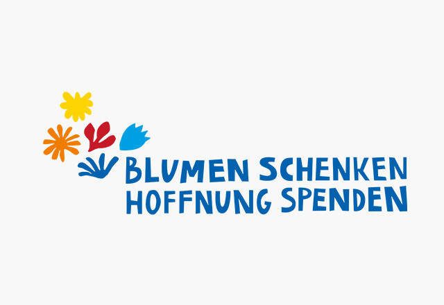 "Blumen schenken. Hoffnung spenden." Logo