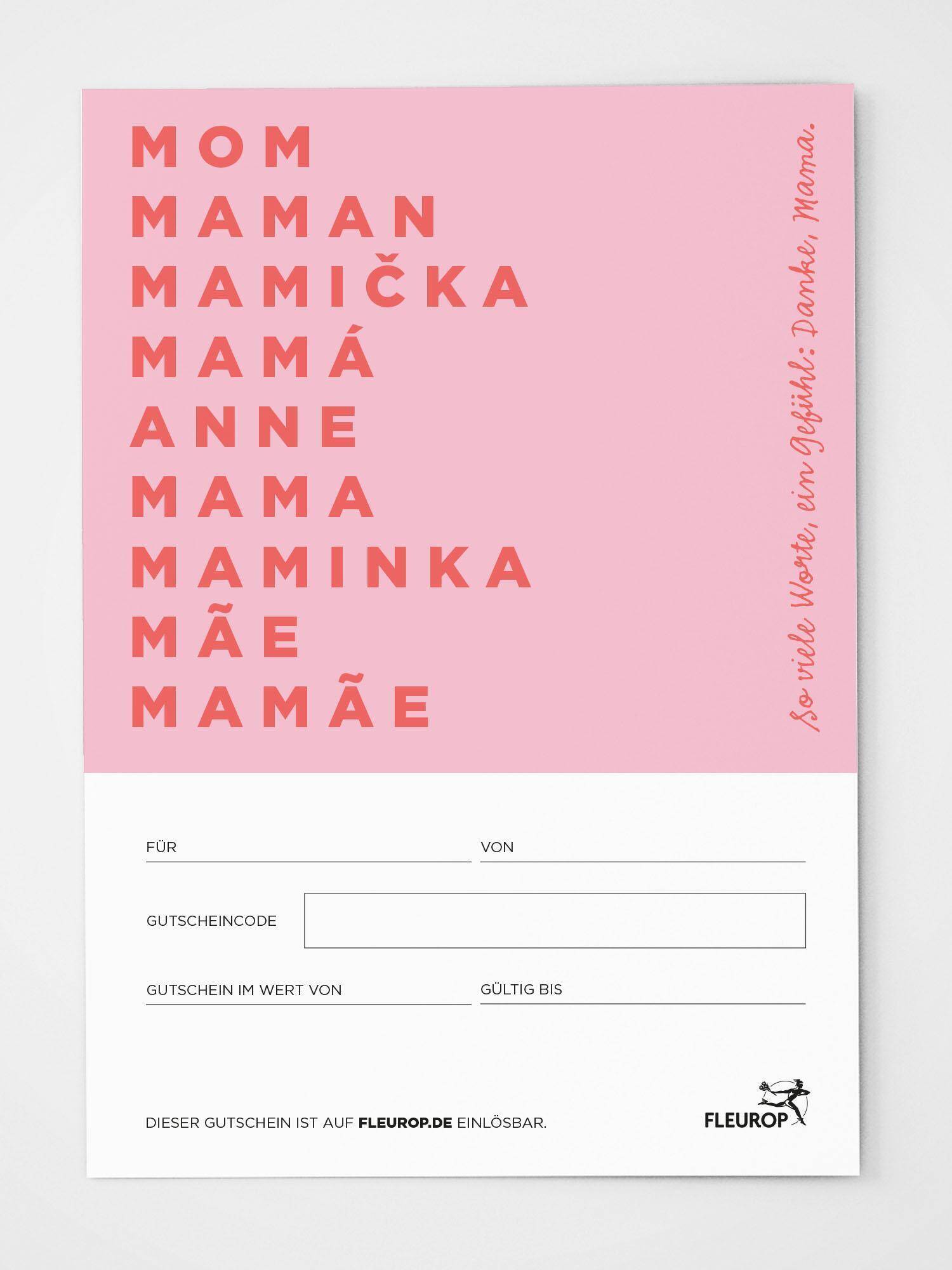 rosa Karte, Geschenkkarte, Gutschein, Karten-Design, Vouchertyp