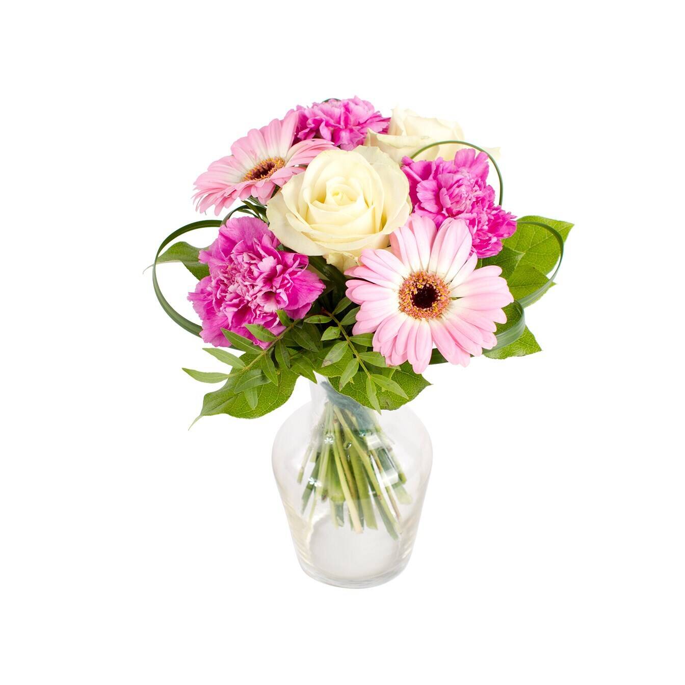 Blume, Blumen-Arrangement, Blumenstrauß, Florales Design, Rose, Blume, Blumen-Arrangement, Blumenstrauß, Florales Design, Rose, Blume, Blumen-Arrangement, Blumenstrauß, Florales Design, Rose, Blumen, Blumenstrauß, Pink, Glasvase, Gemischte Blüten