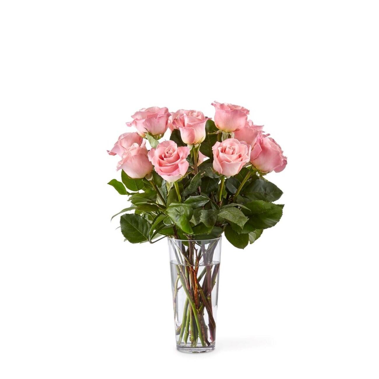 rosa roze, Blumenstrauß Rosen, glasvase, Stängel Blumen, grüne Blätter, rosa rosa, Blumenstrauß Rosen, Vase Glas, Stängel Blumen, grüne Blätter,  pinke Rosen, Rosenseuße, Rosengruppe, Glasvase, Blumenarrangement