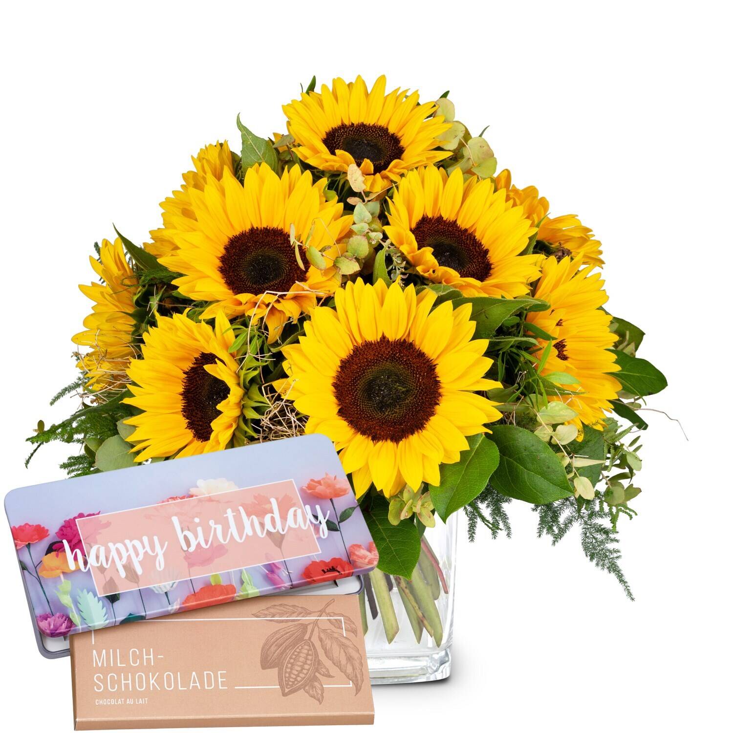 Sonnenblumen, Blumenstrauß, Blumen, Vase, Geschenk, sonnenblumen, blumenstrauß, blumen, vasen, schokolade, sonnenblumen, blumenstrauß, blumen, brillen, schokolade, sonnenblumen, blumenstrauß, blumengesteck, schokolade, geschenkset